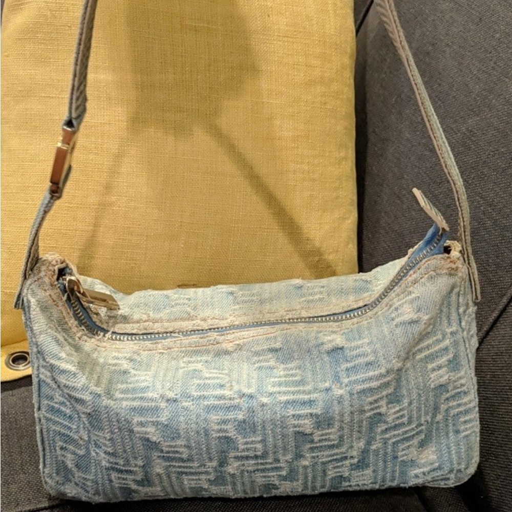 Fendi denim monogram purse